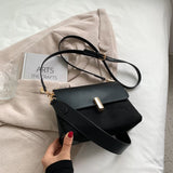 Retro Color Contrast Small PU Leather Crossbody Bag for Women 2021 Winter Designer Brand Personality Shoulder Handbag and Purses