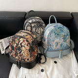 Back to College Vvsha Small Women Backpack Soft Flower Pattern Mini Female Shoulder Bags School Backpacks Bag for Teenage Girls Purses