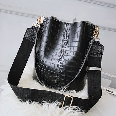 Christmas Gift Vintage Leather Stone Pattern Crossbody Bags For Women 2021 New Shoulder Bag Fashion Handbags And Purses Bucket Bags