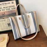 Classic Stripe Designer High Capacity Tote Handbag for Women 2021 Trends Brand Luxury Casual Shopper Shoulder Shopping Bag
