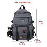 Back to College DCIMOR New Multi-pocket Waterproof Nylon Backpack Large Capacity Solid Color Women Schoolbag Men Insert Buckle Laptop Backpacks