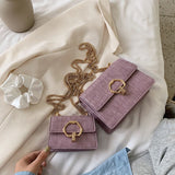 Stone pattern Square Crossbody bag 2020 Fashion New High-quality Leather Women's Designer Handbag Chain Shoulder Messenger Bag