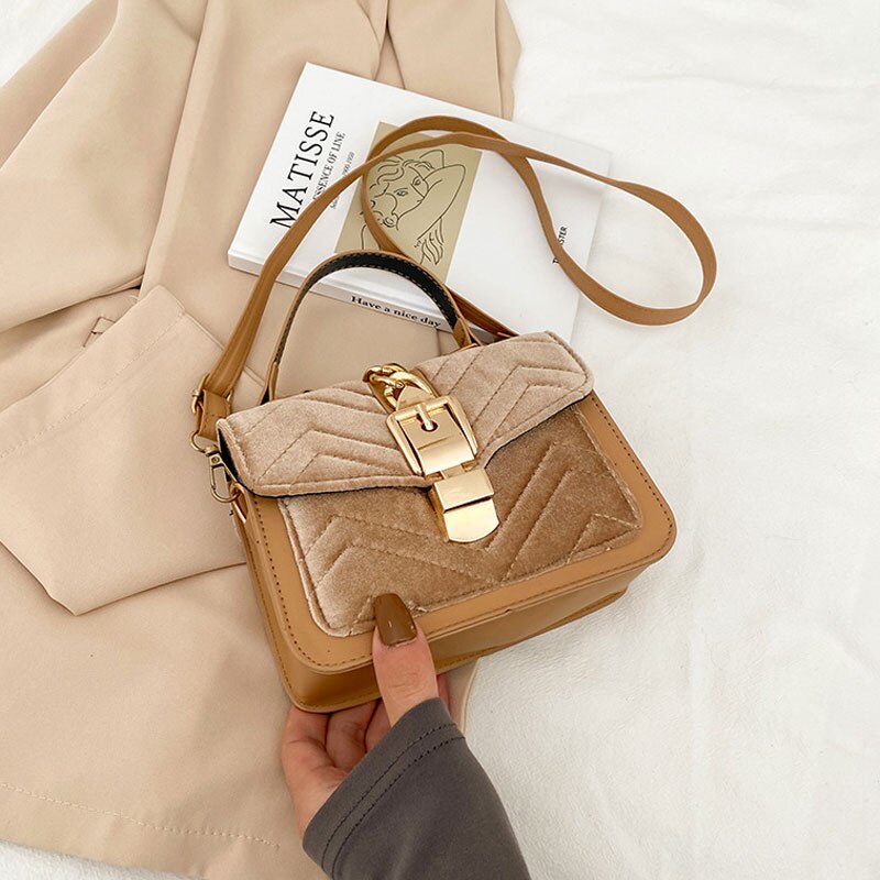 Back to College Winter Casual Trend Small Handbags For Women Pu Leather Shoulder Bag Solid Color Square Mini Commute Simple Ladies Crossbody Bag