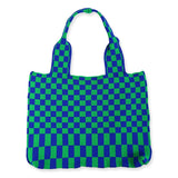 Christmas Gift Checkerboard Plaid Women Shoulder Bag Designer  Large Color Plaid Crochet Handbag and Purse Knitting Big Tote Shopper Bags Lady