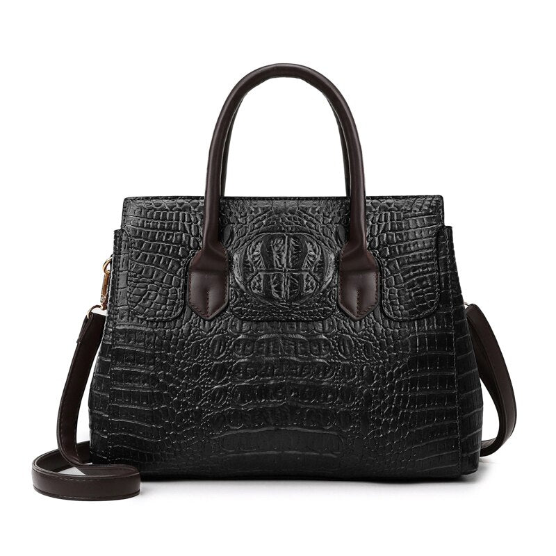 High Quality Women Pu Leather Handbags Fashion Ladies Large Capacity Crocodile Tote Messenger Bags Designer Female Shoulder Bag