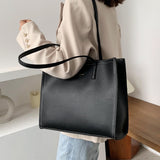 Christmas Gift 2021 Solid Color Shoulder Bag Women Hand Bag Ladies PU Leather Women's Office Big Tote Lady High Capacity Handbags And Purses