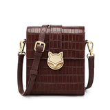 FOXER Fashion Niche Design Summer Handbags Crocodile Grain Leather Mini Shoulder Bag High Quality Mobile Phone Messenger Bag