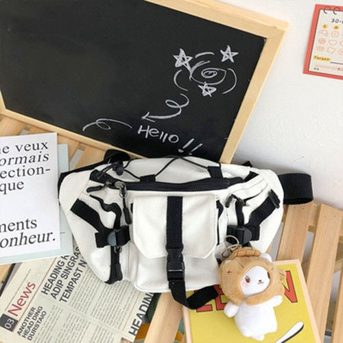 Christmas Gift Harajuku Techwear Canvas Sling Bag Gothic Crossbody Bags For Women Handbag Purses And Handbags Bolsas Feminina Shoulder Frog