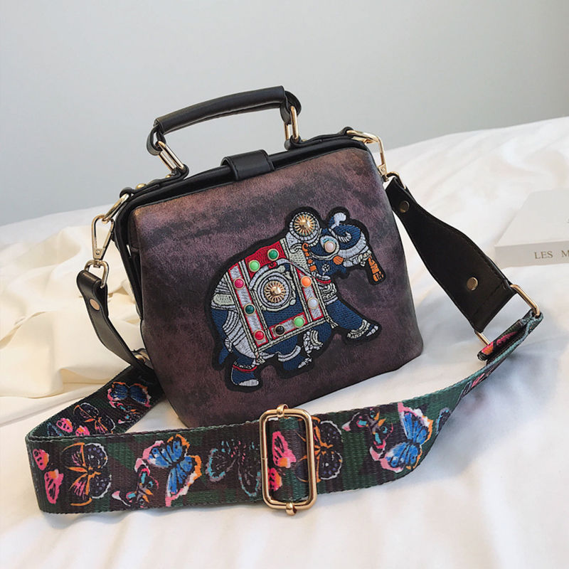 Christmas Gift Designer Luxury Brand Handbags Crossbody Bags Elephant Embroidered Bags for Women Leather Handbag Messenger Bag Purses Satchels