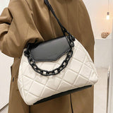 Lattice Large Chain Tote bag 2021 Fashion New Quality PU Leather Women's Designer Handbag High capacity Shoulder Messenger Bag