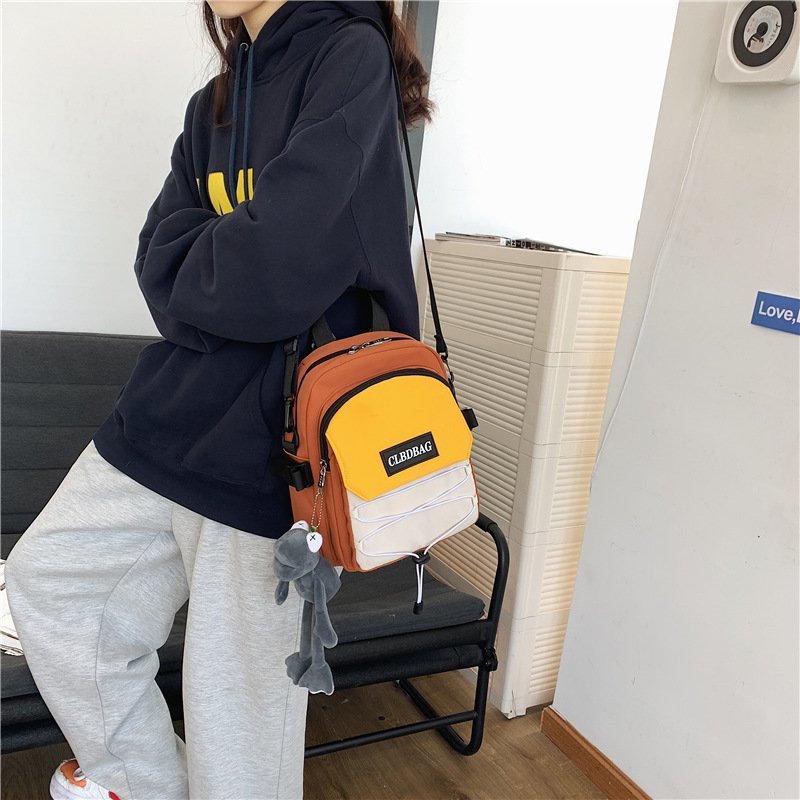 Back to College Small Panelled Colors Backpacks for Boys Girls  Drawstring Shoulder Bags Women Waterproof Purse Fashion Men Travel Schoolbag