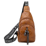 Women Chest Bag Chain tassel Sling bag Casual female Crossbody Bags  soft PU leather Waist Belt Bag wallet