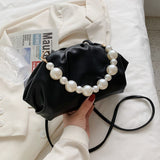 Christmas Gift Women's Shoulder Bags Pearl Cloud Shape Handbags For Ladies Fashion All-Match PU Leather Female Messenger Bags