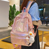 DCIMOR New Waterproof Coated Oxford Backpack Women Colorful Multi-pocket Book Bag College Girls Lovely Schoolbag Fashion Bagpack