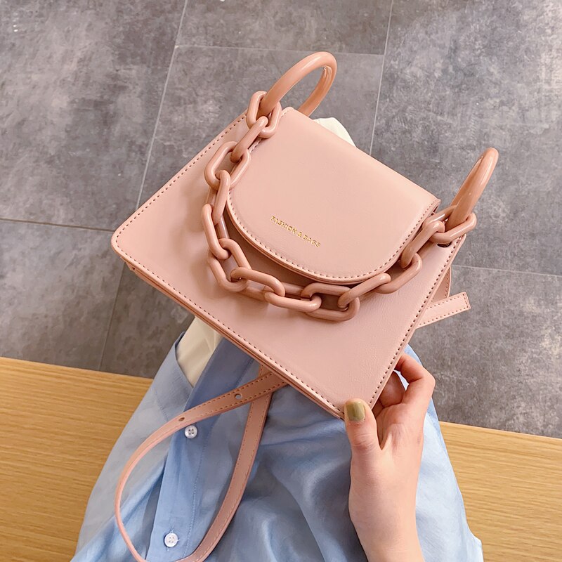 Vvsha Elegant Female Chain Tote bag 2022 Fashion New High quality Leather Women's Designer Handbag Solid color Shoulder Messenger Bag