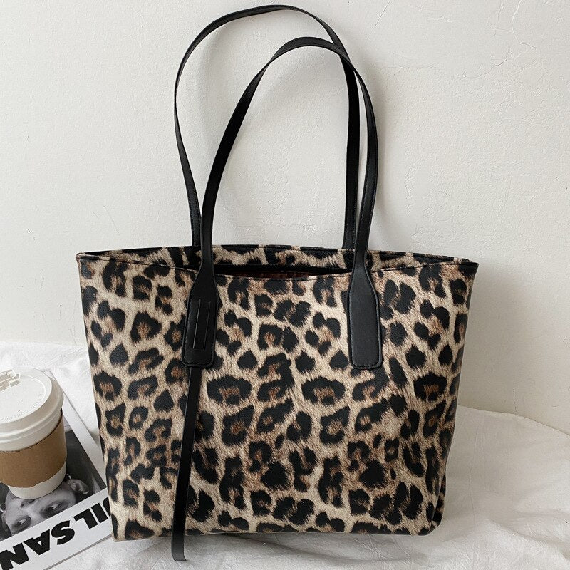 Christmas Gift Women Corduroy Handbags Zebra Leopard Pattern Shoulder Bag Large Capacity Ladies Animal Tote Bags