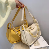 Back to College Vintage Chain Armpit bag 2021 Fashion New High-quality PU Leather Women's Designer Handbag High capacity Shoulder Messenger Bag