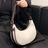 Vintage Half a month Underarm bag 2021 New High-quality PU Leather Women's Designer Handbag Luxury brand Shoulder Bag Travel Bag