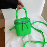 Christmas Gift Luxury Mini Box PU Leather Crossbody Bag with Short Handle for Women 2021 Cute Phone Shoulder Handbag and Purses Pink Green