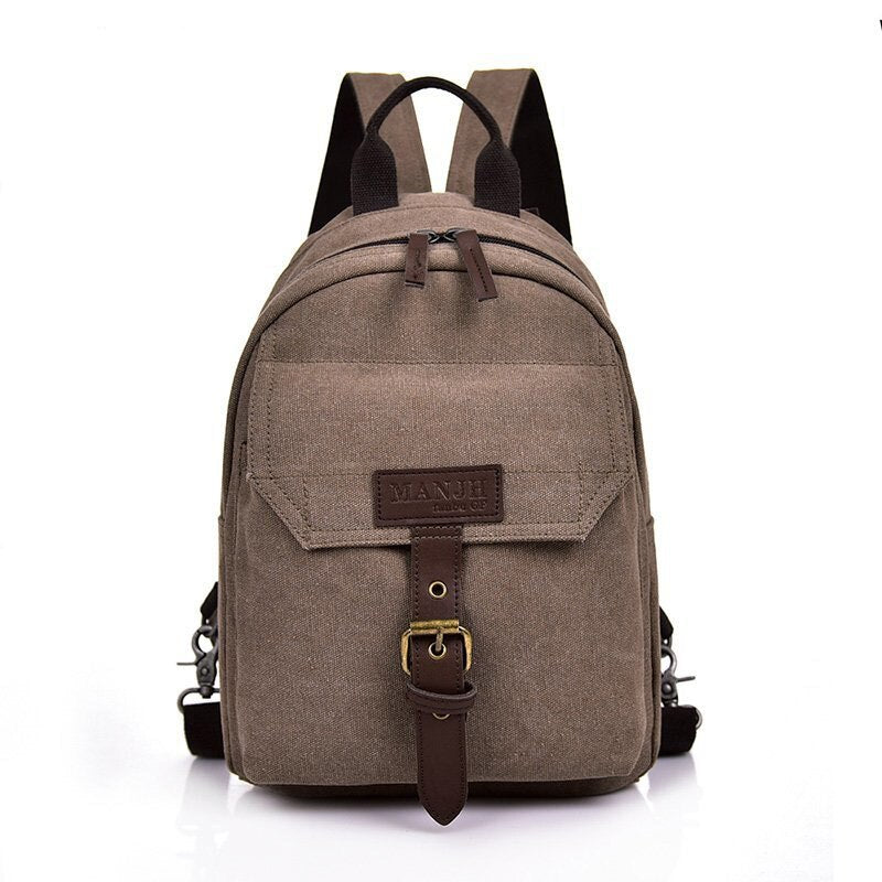Christmas Gift Fashion small canvas backpack Retro style women's shopping backpack Men's commuter backpack American casual style Multifunction
