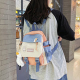 Christmas Gift Small Women's Backpack Mini Girls' Contrasting Color School Bag Waterproof Nylon Fabric Japanese Casual Girl Schoolbag Female