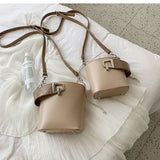 Fashion Bucket Luxury Designer Handbags for Women 2021 Retro Crossbody Bags for Women Pu Leather Solid Color Vintage Casual Bag