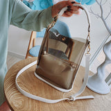 Vvsha Transparent Bag Women's bag 2pcs/set Luxury Handbag Fashion PVC Clear Bag High Quality Handbags bolsa feminina Bucket Crossbody