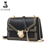 FOXER 2021 Fashion Chain Crossbody Bag for Lady Cow Leather Brand Women Shoulder Bag Elegant Commute Small Handbag Korean Purse