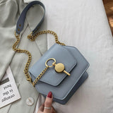 PU Leather Solid Color Blue Crossbody Bags for Women 2021 Fashion Small Shoulder Bag Female Handbags and Purses Travel Bags