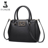 FOXER Classic Business Handbag for Women Cow Leather Totes Brand Fashion Lady Crossbody  Purse Bags Female Casual Shoulder Bag