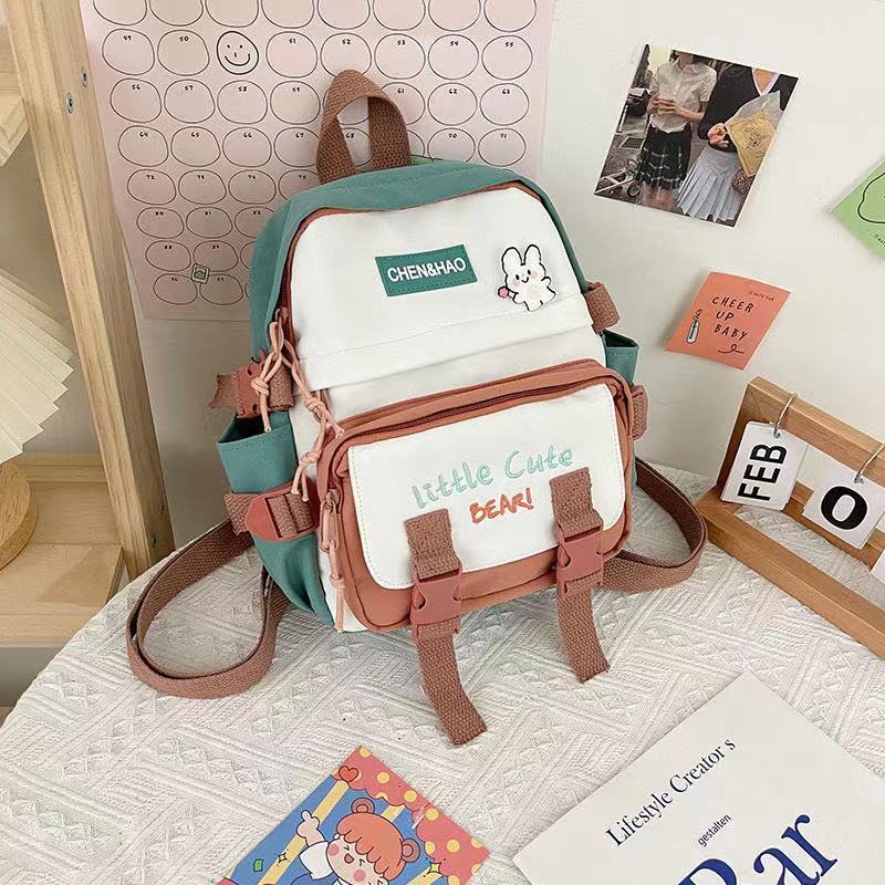 Back to School Cute Girls Backpack Women Large Capacity Ins Simple School Bags for Teens Female Korean Harajuku School Student Bookbag Ladies