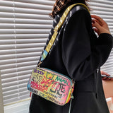 Designer Women Small Pu Leather Purses High Quality Ladies Graffiti Travel Shoulder Bag Fashion Female Crossbody Bags for Women