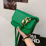 Christmas Gift Thick Chain Design Small PU Leather Flap Crossbody Shoulder Bags For Women 2021 Fashion Ladies Travel Handbags Purse