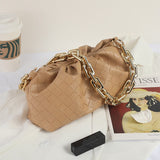 Vvsha Women Shoulder Handbags PU Leather Crossbody Bags for Ladies 2022 Fashion Chains Design Mini Bags Pleated Travel Messenger Bag