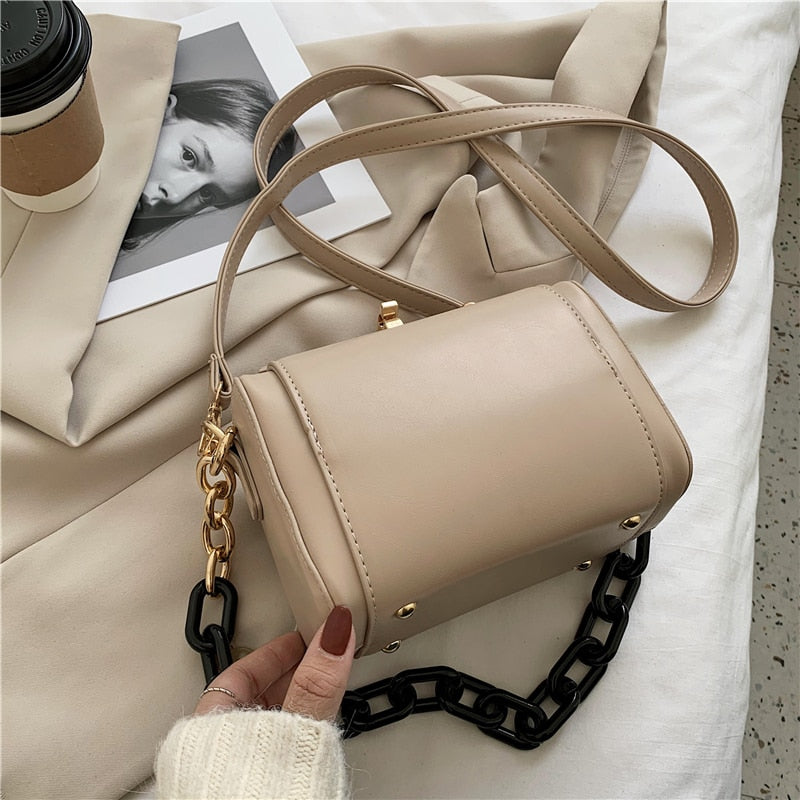 Christmas Gift Mini Black Box Design PU Leather Crossbody Bags For Women 2021 Luxury Handbags And Purses Female Trend Lux Chain Shoulder Bag