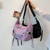 Nylon Design Big Crossbody Bags for Women 2021 Summer Trend Luxury Fashion Travel Shoulder bags Large Capacity  Handbags Purple
