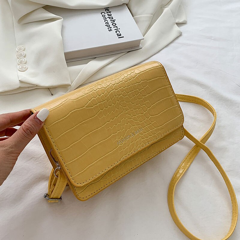 Fashion Solid Color Handbags For Women Soft Leather Women Shoulder Crossbody Bag Square Retro Small Purse Versatile Female Bag