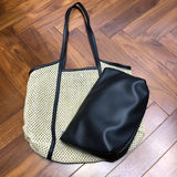 Vvsha casual straw large capacity tote wicker woven shoulder bags rattan handbags summer beach bag travel big purses female sac 2022