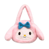 S New Fashion Lovely Plush Bag Women Cute Cartoon Rabbit Prints Tote Bags Casual Ladies Small Zipper Purse Soft Handle Handbags