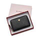 FOXER 2021 New Fashion Small Wallet Ladies Chic Coin Purse High Quality Leather Short Wallet Brand Logo Multi-Card Zipper Wallet