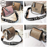 Scrub Leather Messenger Bag 2019 New Fashion Women Handbags Letter Wide Strap Chains Design Bucket Shoulder Bag Bolsa Feminina