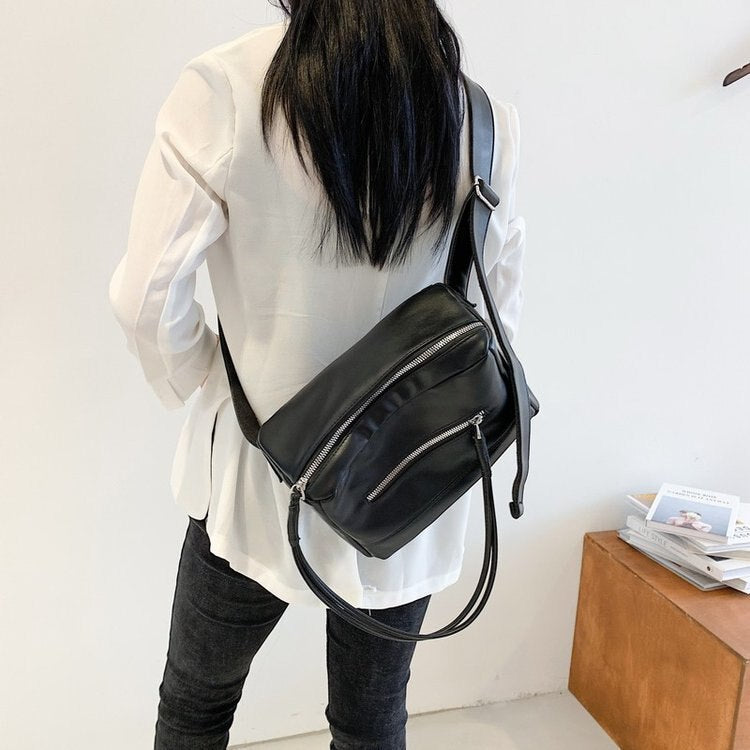 Fashion Design Women shoulder bags Soft PU Leather female Crossbody bag Large capacity designer handbag big Travelling bag black