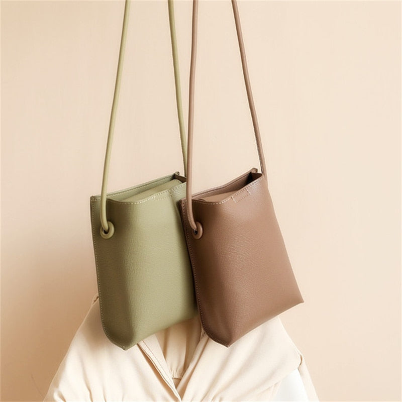 Vvsha Korean Style Vertical Phone Bag For Women 2023 Simple Fashion Cellphone Pouch Femme Pure Color Crossbody Purse And Musette Bag