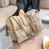 с доставкой 2021 Winter Brand PU Leather Padded Big Totes Luxury Women Handbags Lady Soft Shoulder Satchels Bags Trends Brand