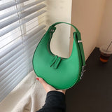 Christmas Gift Half a Month Small Underarm bag 2021 Summer New PU Leather Women's Designer Handbag Solid color Shoulder Messenger Bag Purses