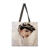 Angel Hepburn Leisure Tote Bag Linen Bag Environmental Shopping Bag Outdoor Beach Bag Leisure Tote Bag