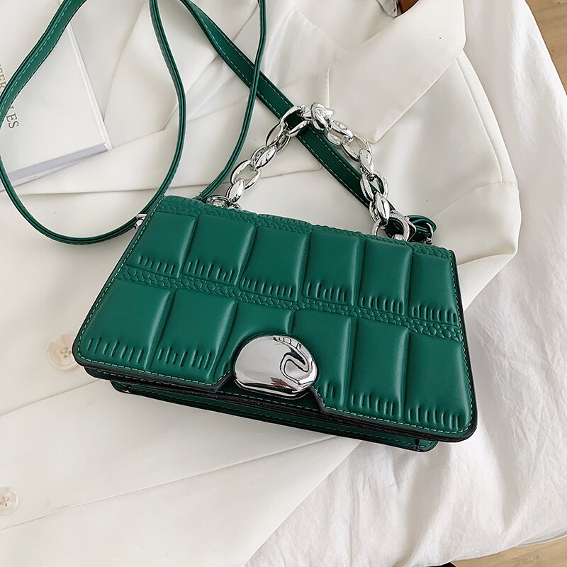 Christmas Gift Soft Waterproof Leather Chain SHoulder Bags for Women 2021 Casual Crossbody Concise Small Square Bag Ladies Summer Handbags