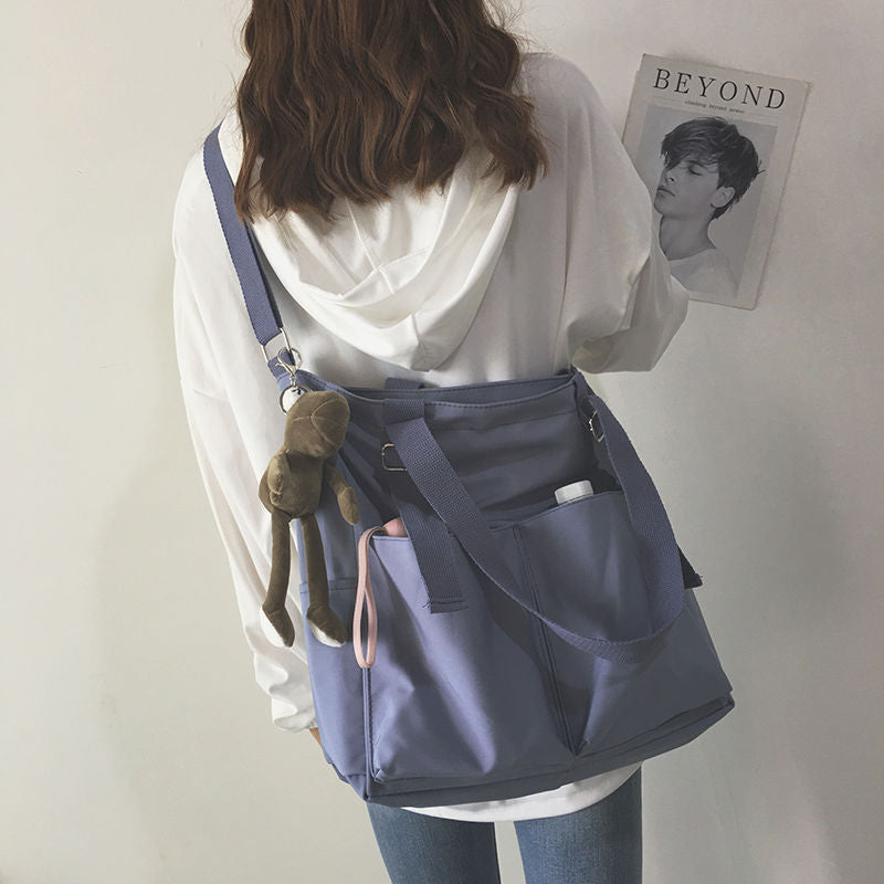 Christmas Gift Waterproof Oxford Large Capacity Canvas Girl Shoulder Hand Bucket Bag Basket Female Crossbody Bags For Women Casual Tote Purses