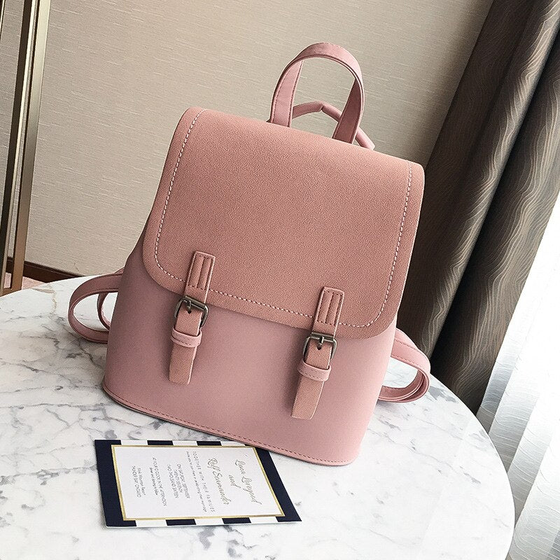 New Women Backpack Contrast Color Fashion Shoulder Sac Female School Bags Large Capacity PU Leather Backpacks Travel Bag 927