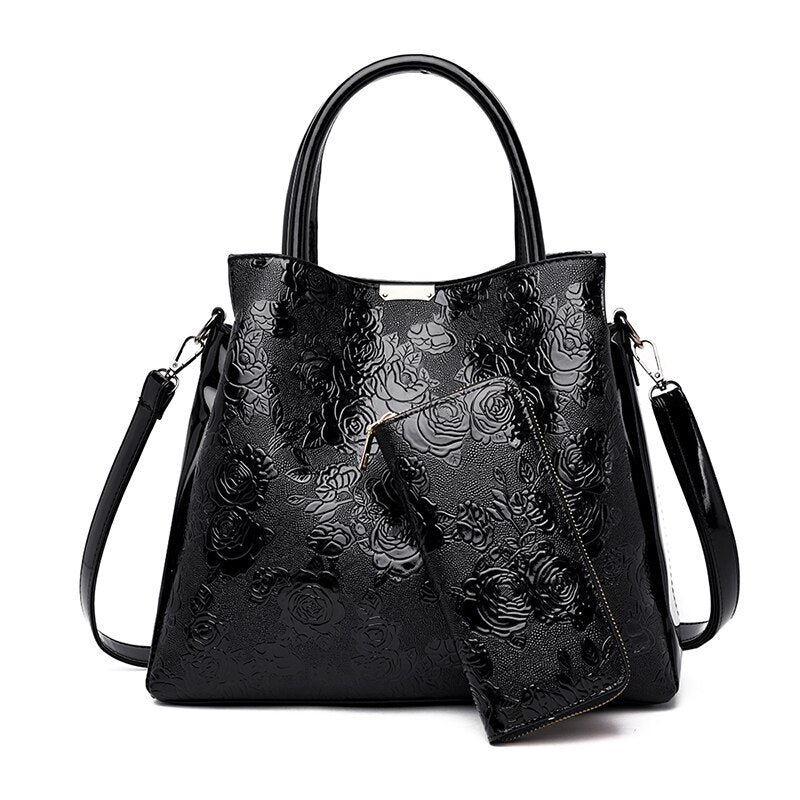 Vvsha New 2-Piece set Luxury handbags women bag designer fashion print pu leather brand lady shoulder messenger bags with wallet
